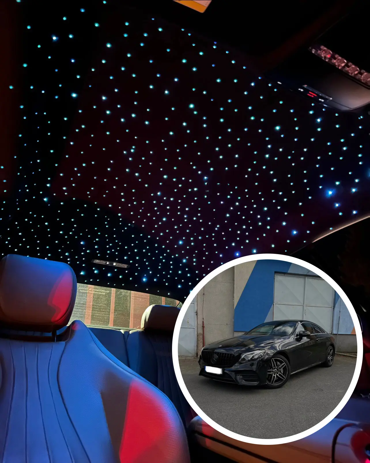 Instalace hvězdné oblohy do stropnice vozu Mercedes-Benz E Coupé