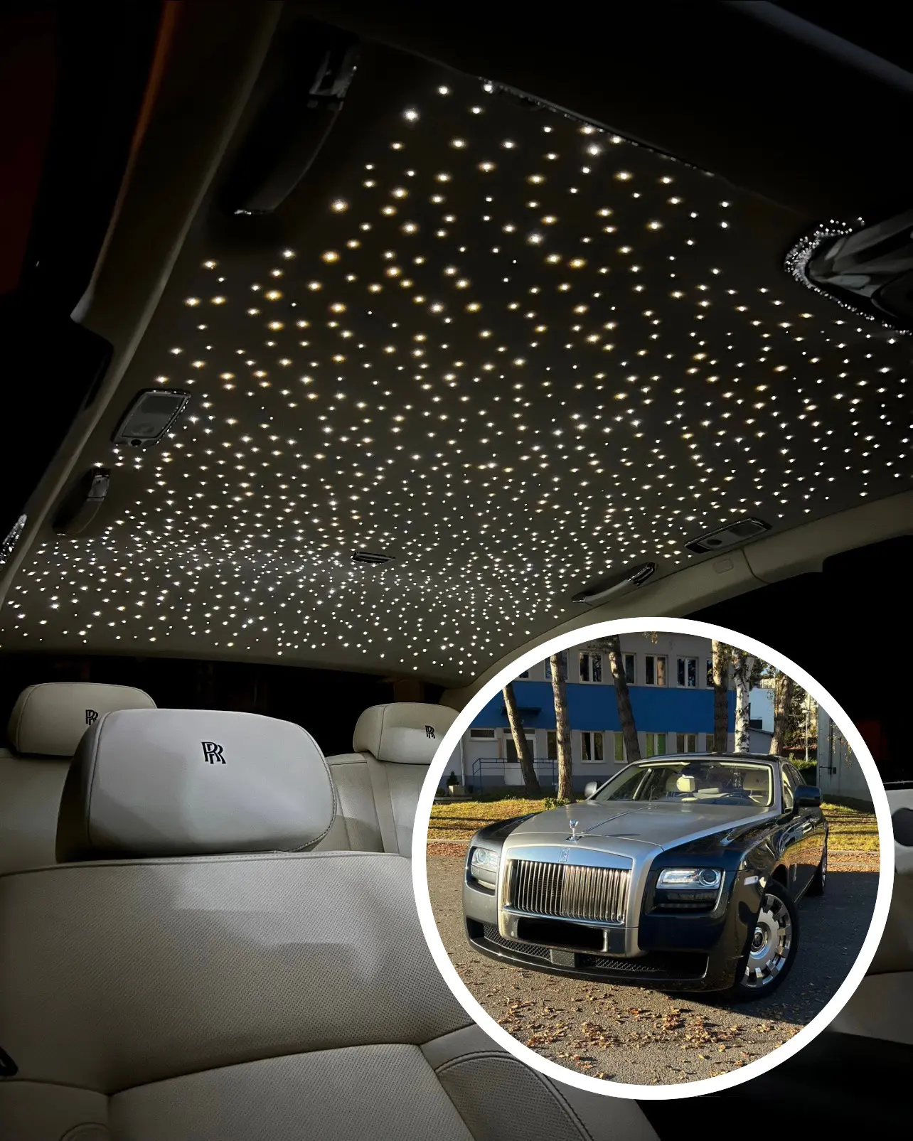 Instalace hvězdné oblohy do stropnice vozu Rolls-Royce Ghost