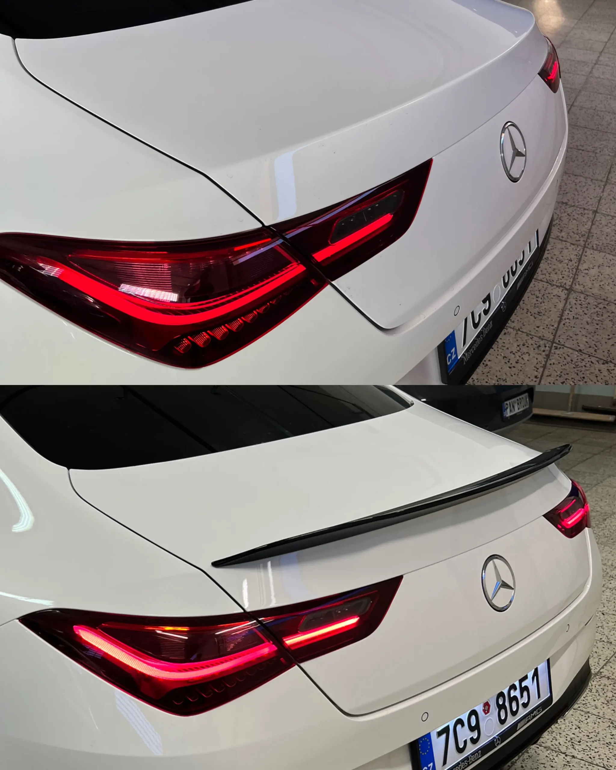 Instalace zadního spoileru na vůz Mercedes-Benz CLA